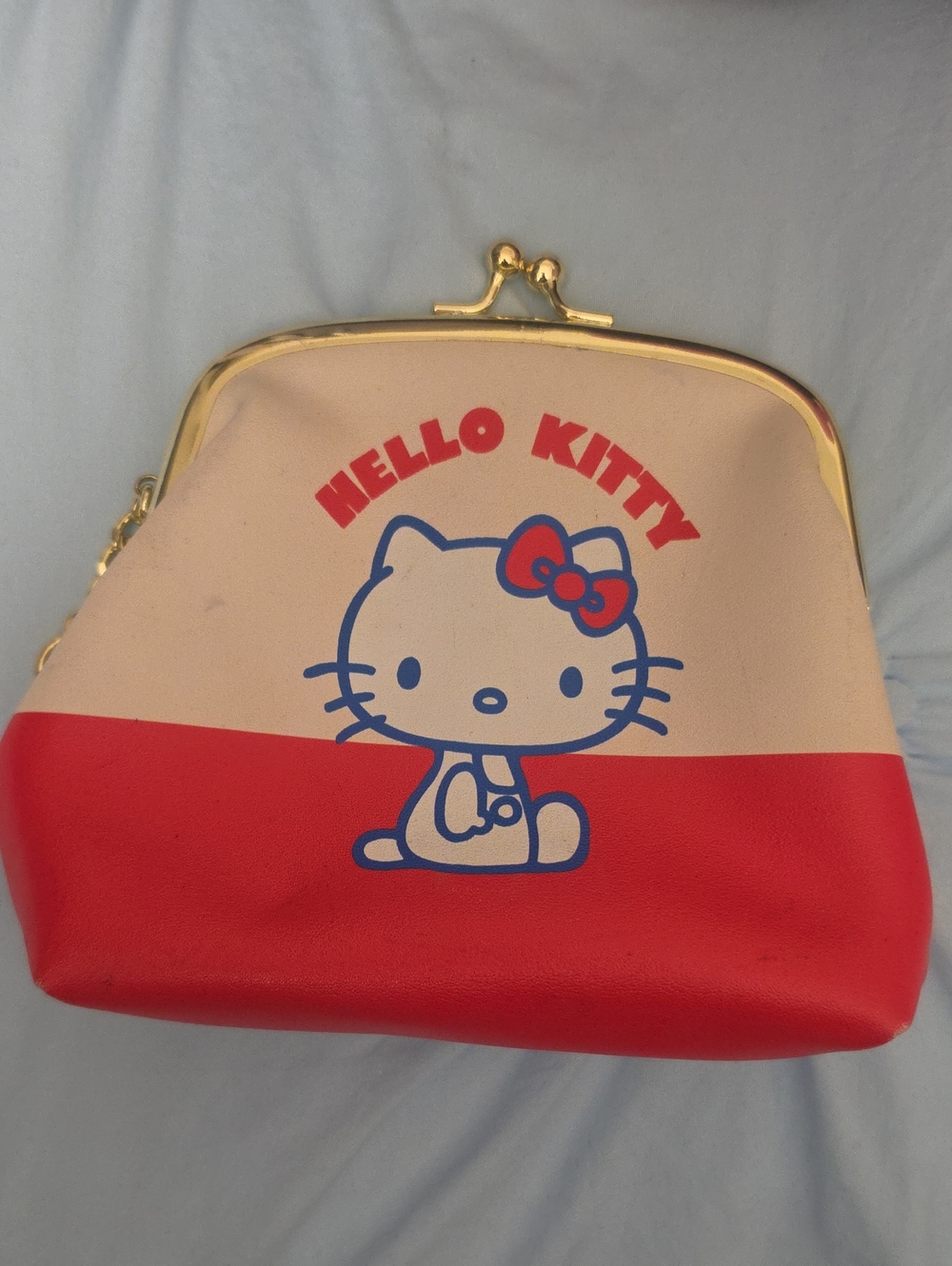 Her Universe Hello Kitty Red and Cream Kiss-Lock Cosmetic Pouch